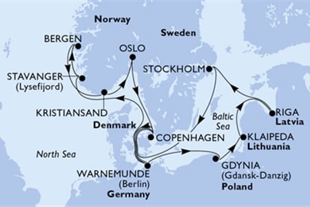 MSC MAGNIFICA - Németország, Norvégia, Dánia, Lengyelország, Litvánia, ... (a Warnemünde-ből)