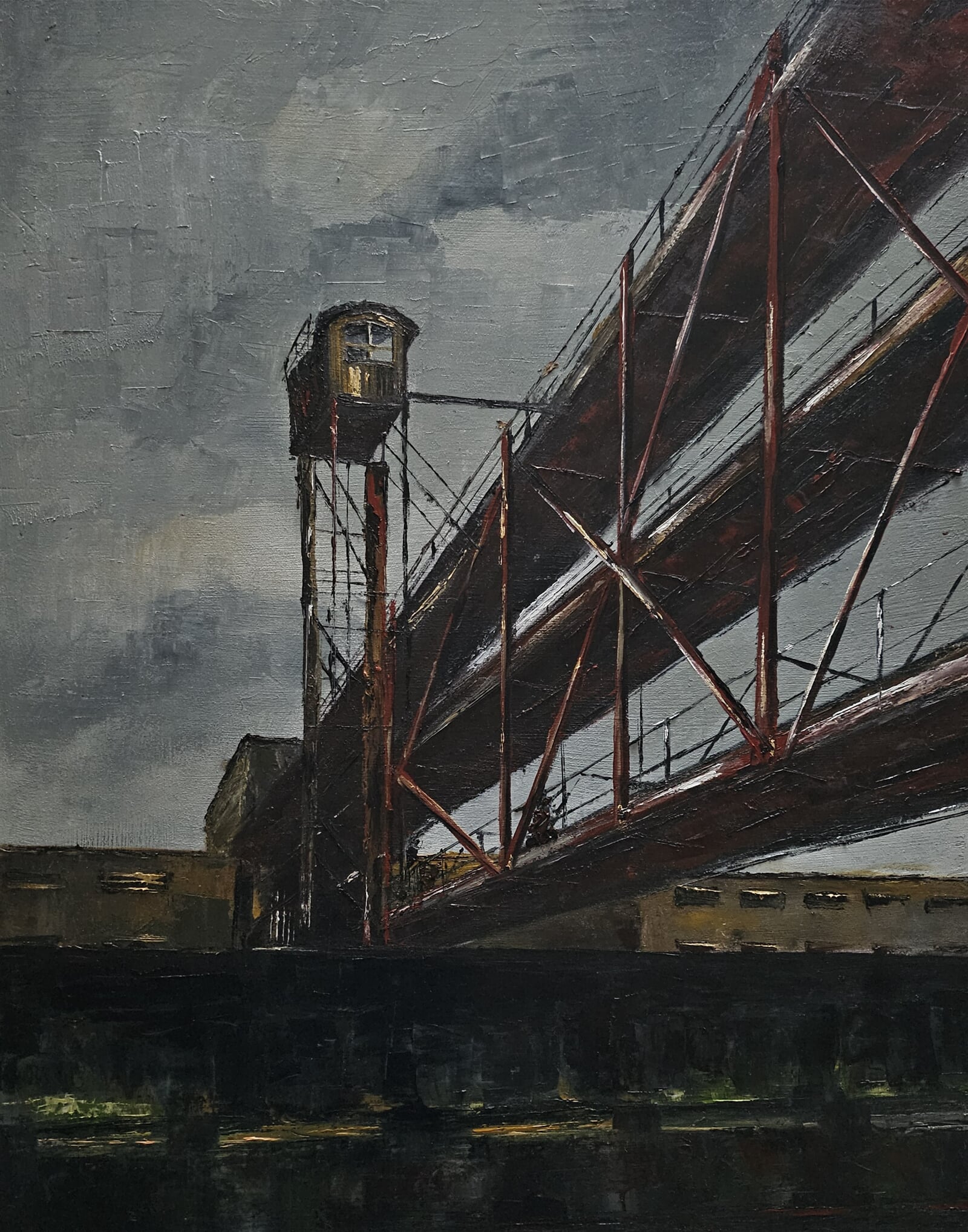 Pavel Flaška: Nákladové nádraží Žižkov, 50 × 40 cm