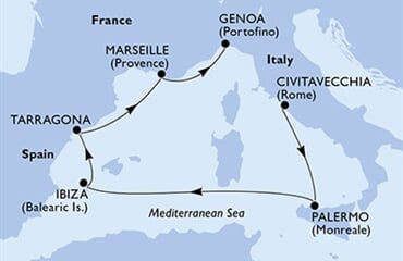 MSC Seaview - Itálie, Španělsko, Francie (z Civitavecchie)