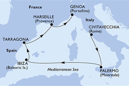MSC Seaview - Itálie, Španělsko, Francie (z Civitavecchie)