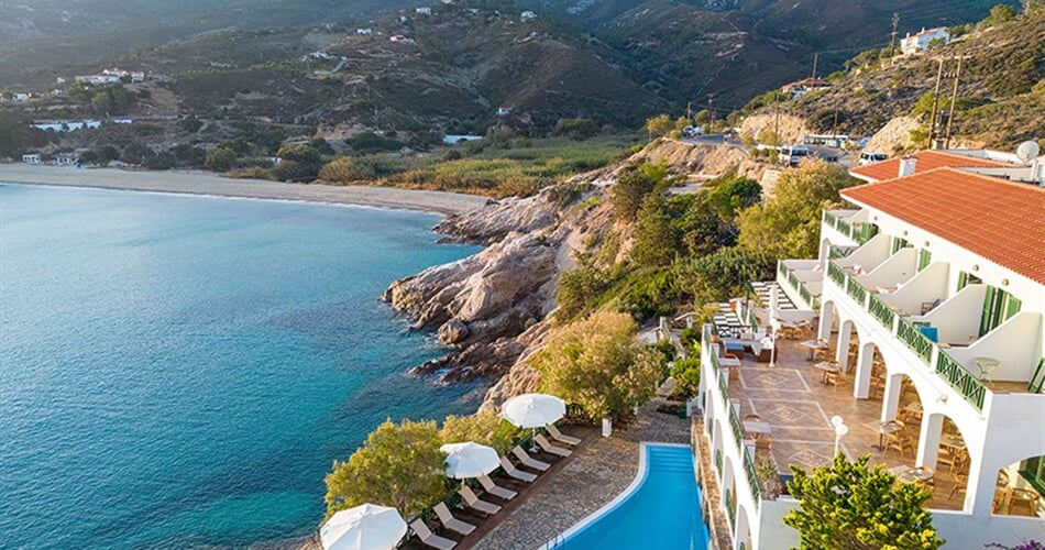 Hotel Erofili Beach: fotografie vybavení exteriérů a interiérů ubytování.