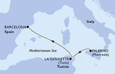 MSC Euribia - Itálie, Tunisko, Španělsko (Palermo)