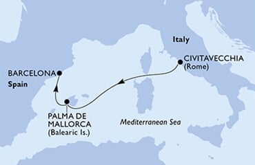 MSC Grandiosa - Itálie, Španělsko (z Civitavecchie)