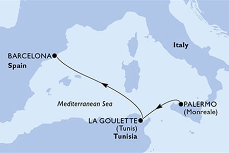 MSC EURIBIA - Itálie, Tunisko, Španělsko (Palermo)