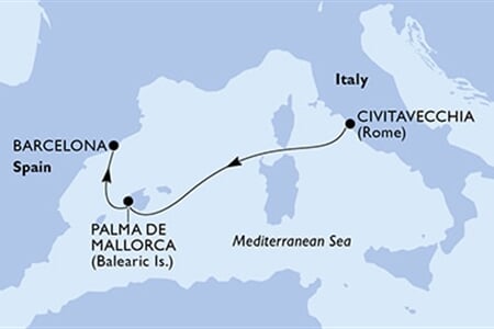 MSC GRANDIOSA - Itálie, Španělsko (z Civitavecchie)