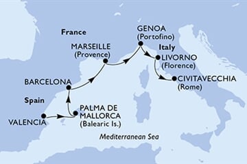 MSC SINFONIA - Španělsko, Francie, Itálie (Valencie)