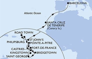 MSC World Europa - Martinik, Guadeloupe, Sv.Lucie, Barbados, Grenada, ... (Fort-de-France)