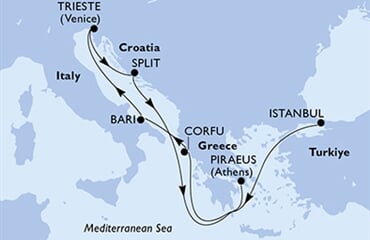MSC Seaview - Turecko, Řecko, Itálie, Chorvatsko (Istanbul)