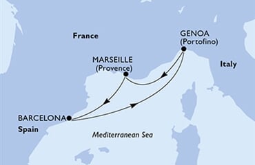 MSC Splendida - Francie, Španělsko, Itálie (z Marseille)