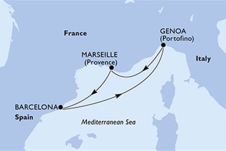 MSC SPLENDIDA - Francie, Španělsko, Itálie (z Marseille)