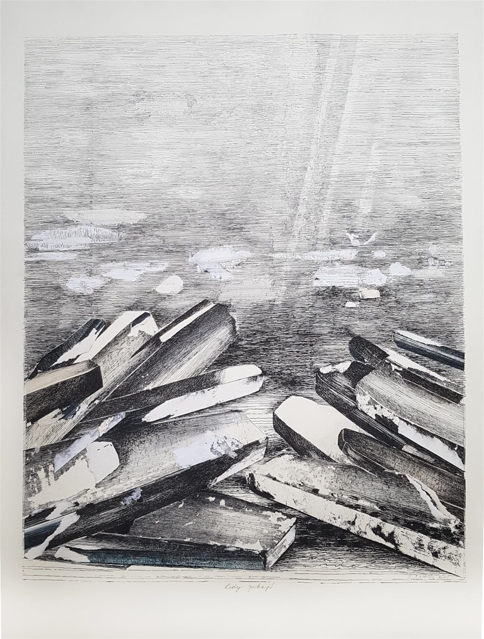 Jana Kasalová, st.: Ledy pukají, 77 × 61 cm