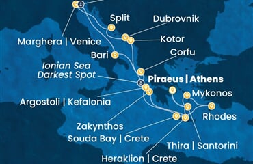 Costa Deliziosa - Řecko, Černá Hora, Itálie (z Pirea)