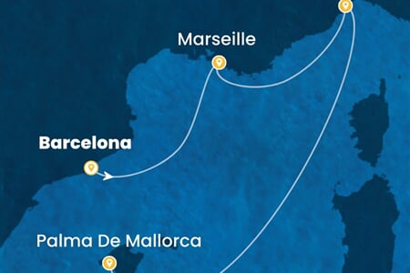 Costa Diadema - Španělsko, Francie, Itálie (z Barcelony)