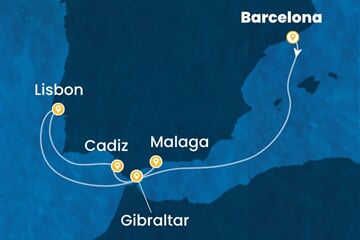 Costa Diadema - Španělsko, Portugalsko, Velká Británie (z Barcelony)