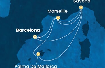 Costa Diadema - Španělsko, Francie, Itálie (z Barcelony)