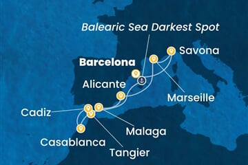 Costa Diadema - Španělsko, Maroko, Francie, Itálie (z Barcelony)