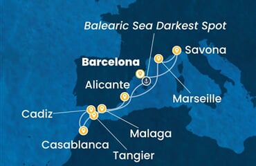 Costa Diadema - Španělsko, Maroko, Francie, Itálie (z Barcelony)