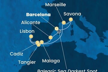 Costa Diadema - Španělsko, Portugalsko, Maroko, Francie, Itálie (z Barcelony)