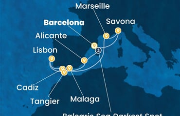 Costa Diadema - Španělsko, Portugalsko, Maroko, Francie, Itálie (z Barcelony)