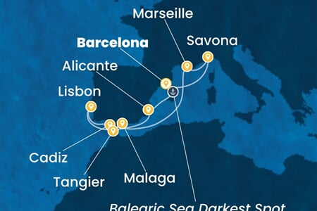 Costa Diadema - Španělsko, Portugalsko, Maroko, Francie, Itálie (z Barcelony)