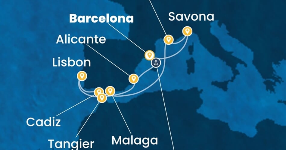 Trasa plavby CDI-BCN10A1T