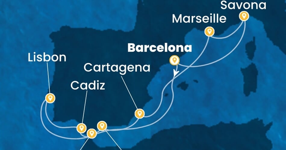 Trasa plavby CDI-BCN11A1M