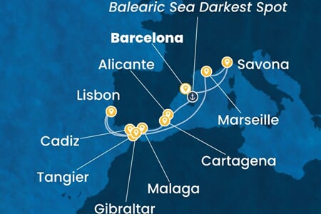 Costa Diadema - Španělsko, Maroko, Velká Británie, Portugalsko, Francie, ... (z Barcelony)