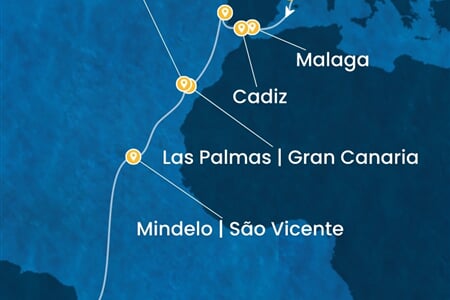 Costa Diadema - Španělsko, Portugalsko, Brazílie (z Barcelony)