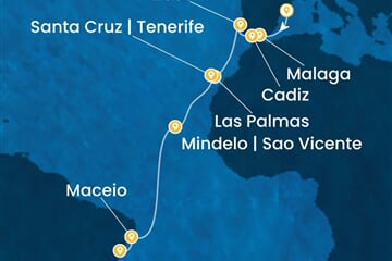 Costa Diadema - Španělsko, Portugalsko, Brazílie (z Barcelony)