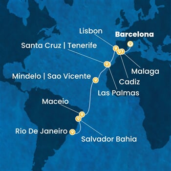 Trasa plavby CDI-BCN19A15