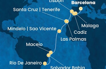 Costa Diadema - Španělsko, Portugalsko, Brazílie (z Barcelony)