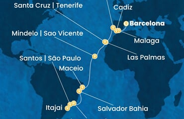 Costa Diadema - Španělsko, Portugalsko, Brazílie (z Barcelony)