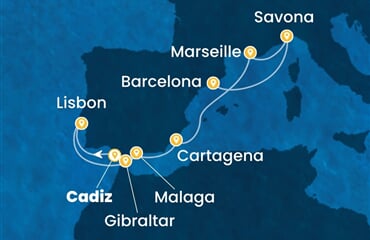Costa Diadema - Španělsko, Portugalsko, Velká Británie, Francie, Itálie (Cadiz)