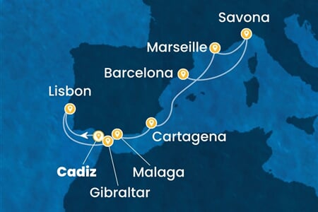 Costa Diadema - Španělsko, Portugalsko, Velká Británie, Francie, Itálie (Cadiz)