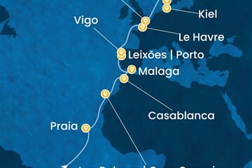 Costa Diadema - Brazílie, Španělsko, Maroko, Portugalsko, Francie, ... (Fortaleza)