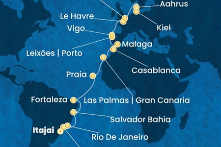 Costa Diadema - Brazílie, Španělsko, Maroko, Portugalsko, Francie, ... (Itajaí)