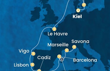 Costa Diadema - Německo, Dánsko, Francie, Španělsko, Portugalsko, ... (z Kielu)