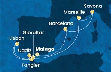 Costa Diadema - Španělsko, Maroko, Velká Británie, Portugalsko, Francie, ... (z Malagy)