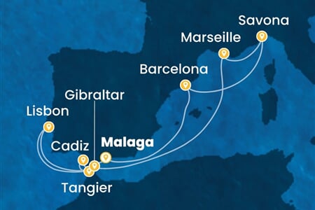 Costa Diadema - Španělsko, Maroko, Velká Británie, Portugalsko, Francie, ... (z Malagy)
