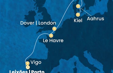 Costa Diadema - Portugalsko, Španělsko, Francie, Velká Británie, Dánsko, ... (Porto de Leixoes)