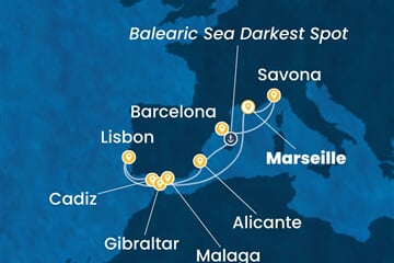 Costa Diadema - Francie, Itálie, Španělsko, Portugalsko, Velká Británie (z Marseille)