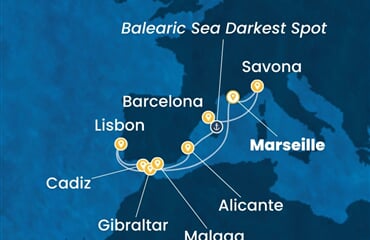 Costa Diadema - Francie, Itálie, Španělsko, Portugalsko, Velká Británie (z Marseille)