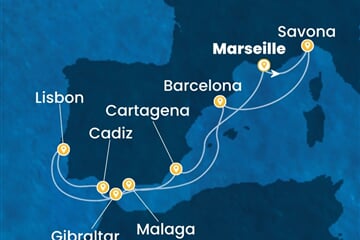 Costa Diadema - Francie, Itálie, Španělsko, Portugalsko, Velká Británie (z Marseille)