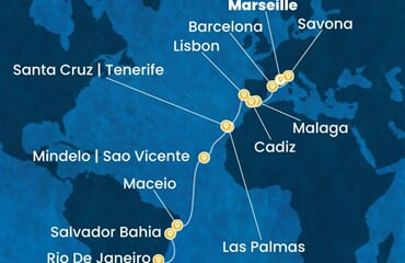 Costa Diadema - Francie, Itálie, Španělsko, Portugalsko, Brazílie (z Marseille)