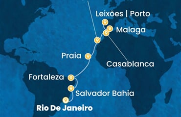 Costa Diadema - Brazílie, Španělsko, Maroko, Portugalsko (z Rio de Janeira)