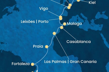 Costa Diadema - Brazílie, Španělsko, Maroko, Portugalsko, Francie, ... (Salvador de Bahia)