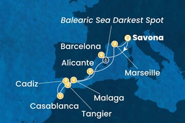 Costa Diadema - Itálie, Španělsko, Maroko, Francie (ze Savony)