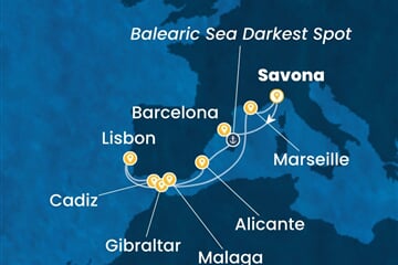 Costa Diadema - Itálie, Španělsko, Portugalsko, Velká Británie, Francie (ze Savony)