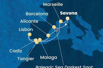 Costa Diadema - Itálie, Španělsko, Portugalsko, Maroko, Francie (ze Savony)
