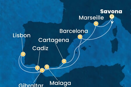 Costa Diadema - Itálie, Španělsko, Portugalsko, Velká Británie, Francie (ze Savony)